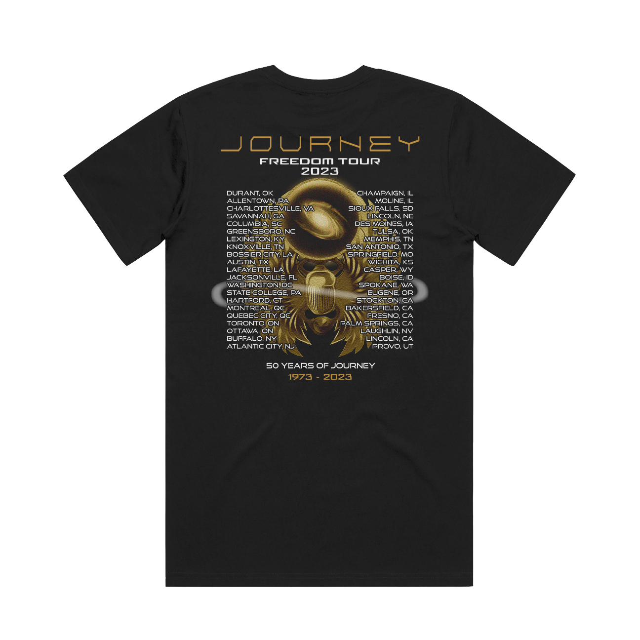 NEW 50th Anniversary Bronze Scarab Tour Tee - Journey Music