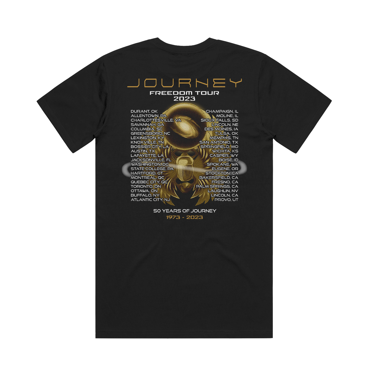 50th Anniversary Bronze Scarab Tour Tee – Journey Music 50th Anniversary Bronze Scarab Tour Tee – Journey Music