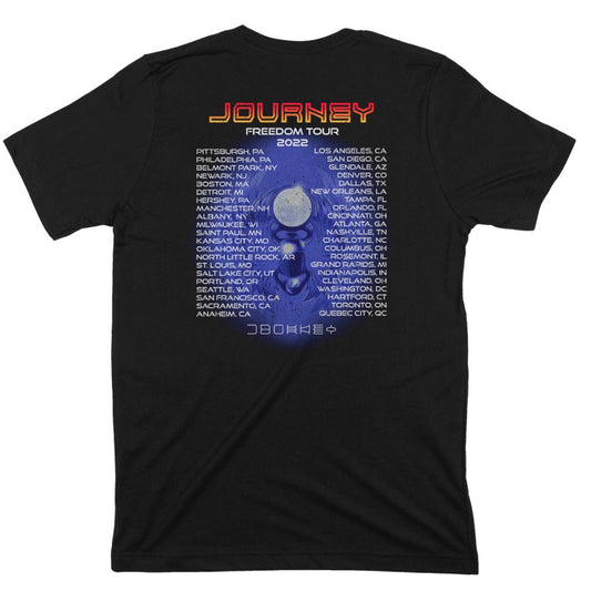 2022 black crystal scarab freedom tour tee back cities Journey