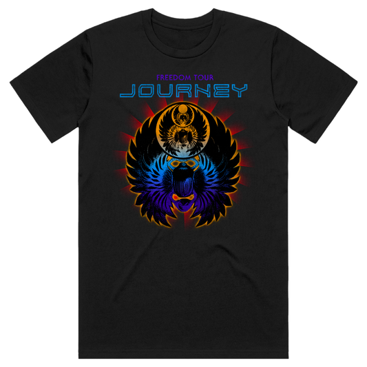 Black Neon Scarab Freedom tee - Journey Music