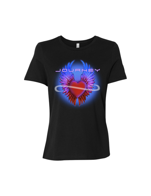 Black Heart Infinity Wings Ladies Tee - Journey Music