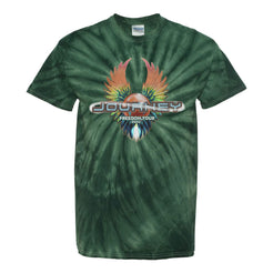 Green tie dye infinity wings tee Journey